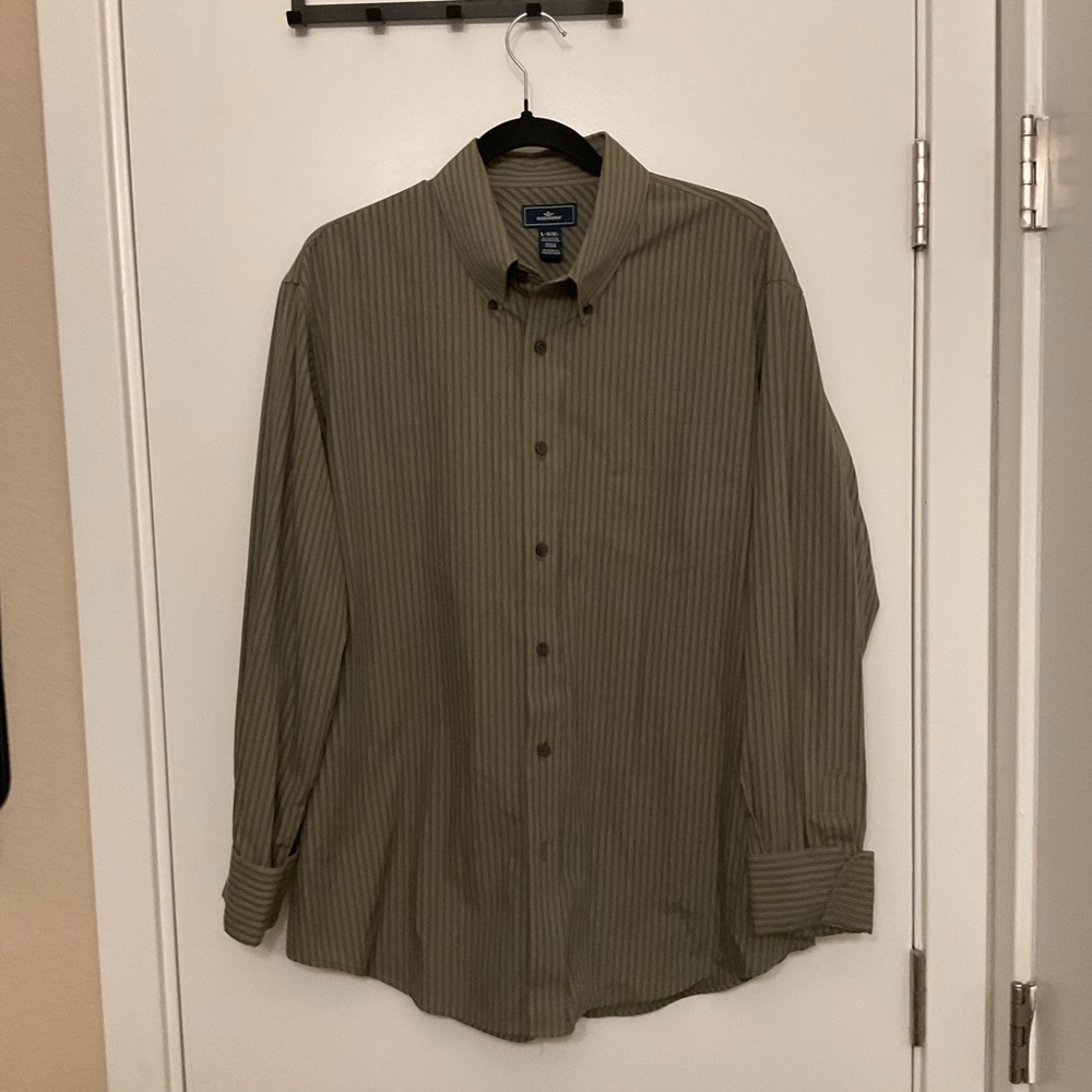 Men's Olive Striped Shirt